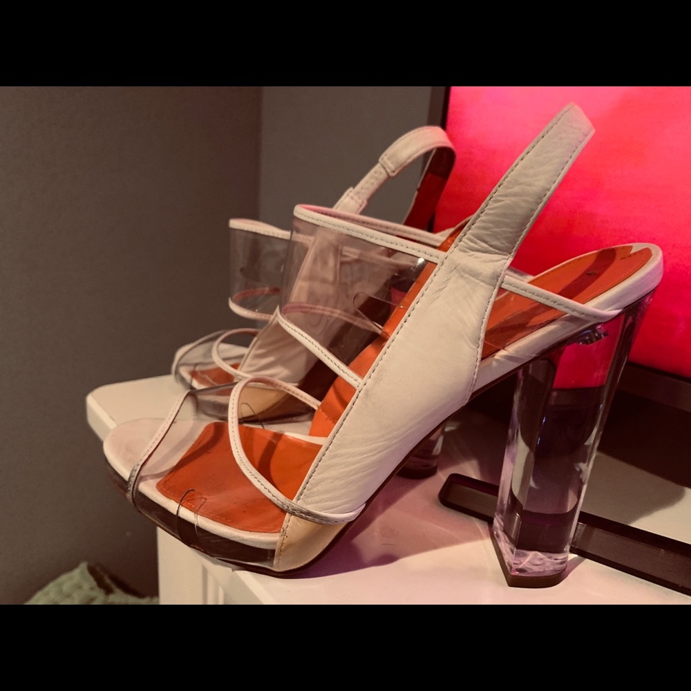 White Clear Heel Slingback